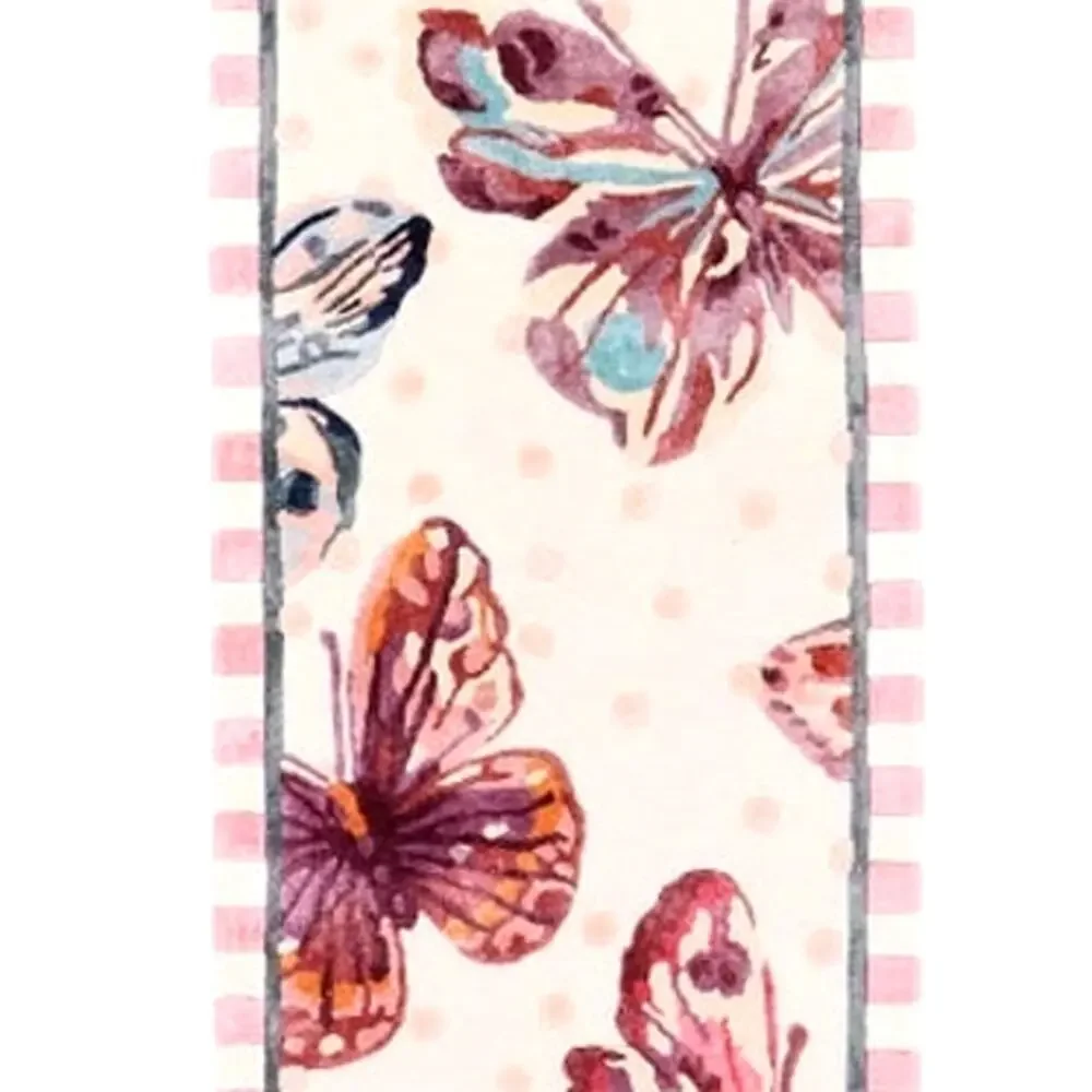 NEW Mackenzie Childs Eternity Butterfly Rug 2'6